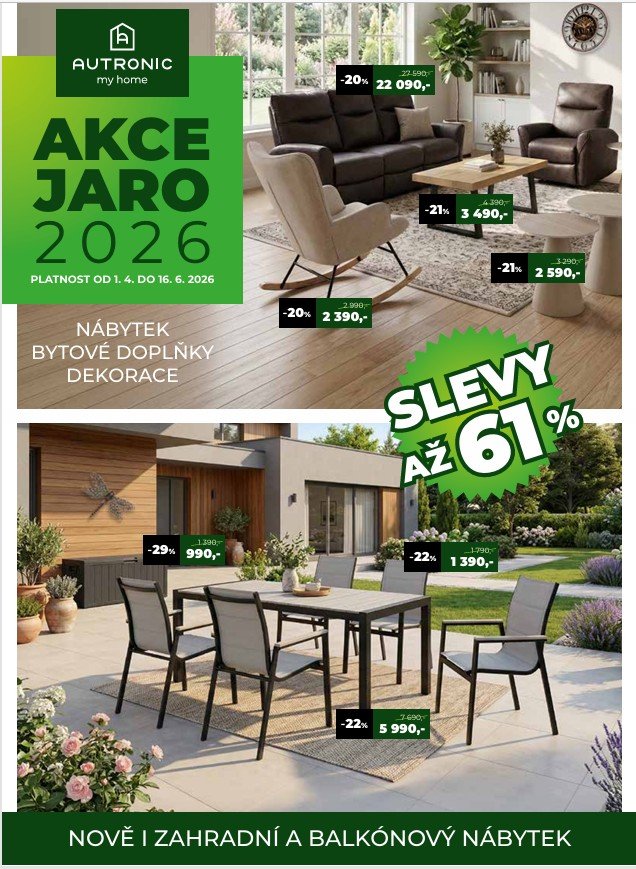      
          AUTRONIC - jaro 2026 nově také zahradní nábytek 
      